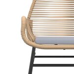 vidaXL Ensemble à manger jardin coussins 3Pièces marron poly rotin verre