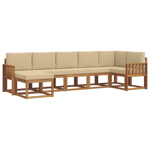 vidaXL Ensemble de canapés d'extérieur 7 pc Naturel et Beige