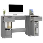 vidaXL Bureau avec armoire latérale Sonoma gris Bois d'ingénierie