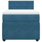 vidaXL Sommier à lattes de lit avec matelas bleu 80x200 cm velours