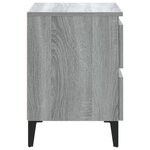 vidaXL Tables de chevet pieds en métal 2 Pièces Sonoma gris 40x35x50 cm