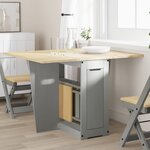 vidaXL Table à manger papillon pliable Corona gris bois de pin massif