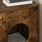 vidaXL Maison pour chat Chêne fumé 42 5 x 40 x 53 cm Bois d'ingénierie