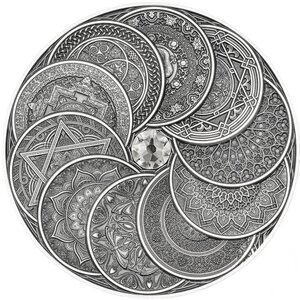 Monnaie MANDALA ART 5 Oz Argent 10$ Fiji 2024