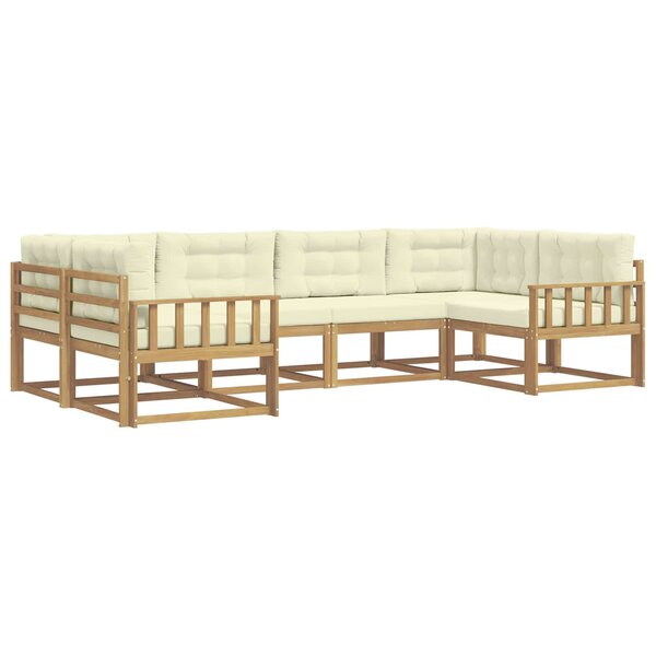 vidaXL Ensemble de canapés d'extérieur 6 Pièces Blanc et crème