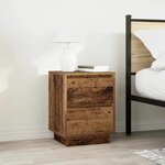 VidaXL Table de chevet avec lumières LED vieux bois 38x34x50 cm