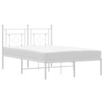 vidaXL Cadre de lit métal sans matelas et tête de lit blanc 120x190 cm