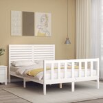 vidaXL Cadre de lit sans matelas blanc bois de pin massif