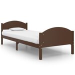 vidaXL Cadre de lit Marron foncé Bois de pin massif 100x200 cm