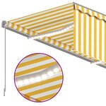 vidaXL Auvent manuel rétractable avec store LED 3x2 5 m Jaune et blanc