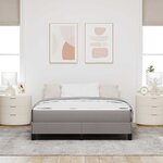 vidaXL Lit à ressorts avec matelas Taupe 160 x 200 cm tissu