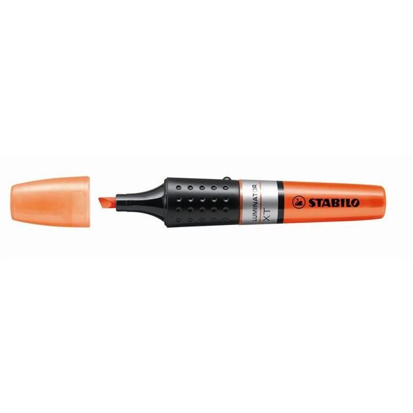 Surligneur luminator niveau visible pointe biseautée orange x 5 stabilo