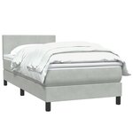 vidaXL Sommier à lattes de lit et matelas gris clair 80x220 cm velours