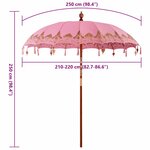 vidaXL Parasol Autre Rose x 260 cm Coton et bois massif