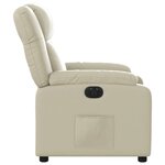 vidaXL Fauteuil inclinable électrique Crème Similicuir