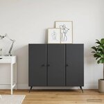 vidaXL Buffet Noir 89 x 34 5 x 80 cm Bois d'ingénierie