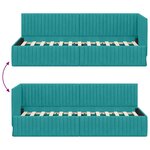 vidaXL Cadre de lit d'angle Turquoise 80 x 200 cm Velours