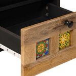 vidaXL Cabinet de chevet avec tiroir 2 Pièces Naturel 40 x 33 x 46 cm