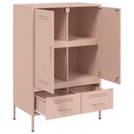 vidaXL Buffet haut rose 68x39x101 5 cm acier