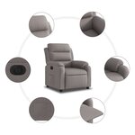 vidaXL Fauteuil inclinable électrique Taupe Tissu