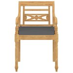 vidaXL Chaises Batavia lot de 4 avec coussins Bois de teck solide
