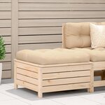 vidaXL Repose-pied de jardin avec coussin bois de pin massif