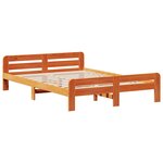 vidaXL Cadre de lit sans matelas cire marron 140x200cm bois pin massif