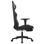 vidaXL Chaise de jeu avec repose-pied Noir et taupe Tissu