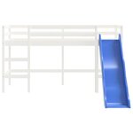 vidaXL Lit mezzanine enfants toboggan blanc 90x190 cm bois pin massif
