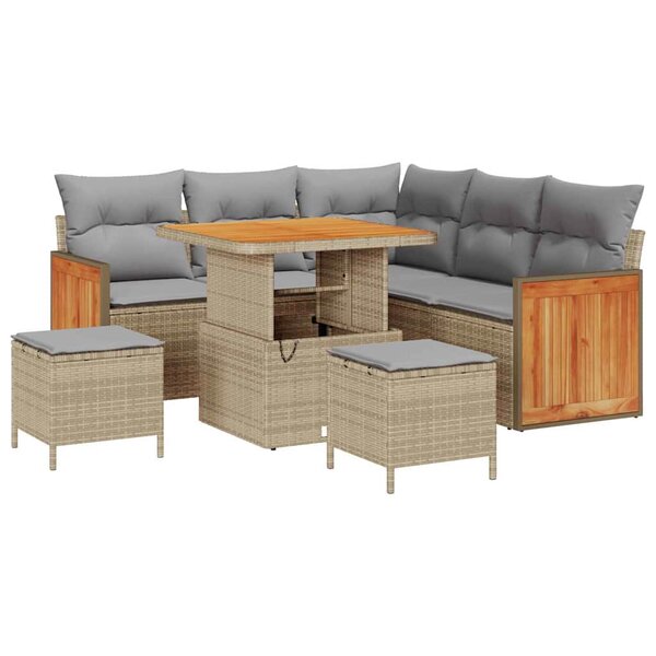 vidaXL Ensemble de canapé de jardin 8 Pièces beige et gris clair