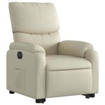 vidaXL Fauteuil inclinable électrique crème similicuir