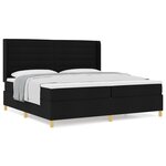 vidaXL Lit à ressorts avec tête de lit Noir 200 x 200 cm Tissu