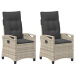 vidaXL Chaise de jardin 2 Pièces Gris clair et gris foncé