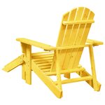 vidaXL Chaise Adirondack avec pouf jaune bois massif de sapin