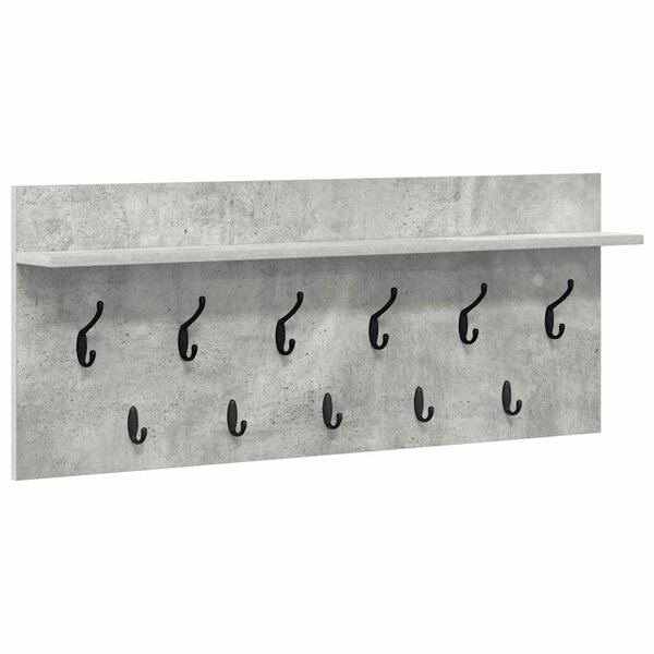 vidaXL Porte-manteau mural avec étagère Gris béton Bois d'ingénierie