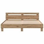 vidaXL Cadre de lit chêne artisanal 200 x 200 cm Bois d'ingénierie