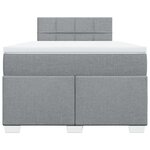 vidaXL Sommier à lattes de lit et matelas gris clair 120x190 cm tissu