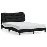 vidaXL Cadre de lit avec LED sans matelas noir et blanc 120x200 cm
