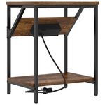 vidaXL Table de chevet Chêne fumé 38 x 30 x 48 cm Bois d'ingénierie