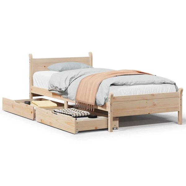 vidaXL Cadre de lit sans matelas 90x200 cm bois de pin massif
