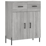 vidaXL Buffet haut Sonoma gris 69 5x34x180 cm Bois d'ingénierie