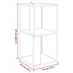 vidaXL Armoire d'angle Gris béton 33x33x67 cm Bois d'ingénierie