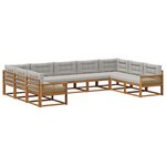 vidaXL Ensemble de canapés d'extérieur 9 pc Naturel et gris clair