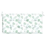 vidaXL Coussin de banc de jardin motif de feuilles 100x50x3 cm