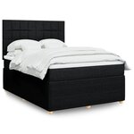 vidaXL Sommier à lattes de lit avec matelas Noir 140x190 cm Tissu