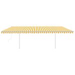 vidaXL Auvent automatique capteur de vent et LED 6x3 5m Jaune et blanc