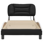 vidaXL Cadre de lit avec LED sans matelas Hvar noir et blanc 90x190 cm