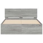 vidaXL Cadre de lit avec tête de lit et LED sonoma gris 140x200 cm
