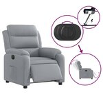 vidaXL Fauteuil inclinable électrique Gris clair Tissu