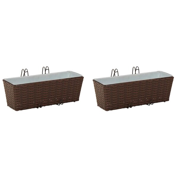 vidaXL Garde-Corps 2 pc Marron 50 x 17 x 17 cm métal